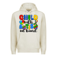 Oatmeal Heather child with autism on board Premium Hoodie - Artiststas