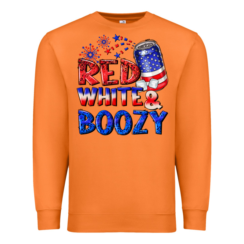 Red White Boozy Premium Sweatshirt by NancyCooperArtShop | Teevron