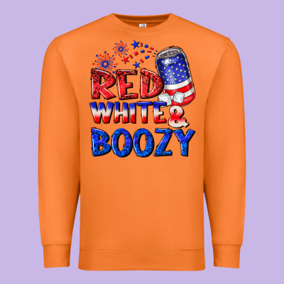 Red White Boozy Premium Sweatshirt Designed By Nancycooperartshop