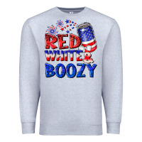 Heather Grey red white boozy Premium Sweatshirt - NancyCooperArtShop