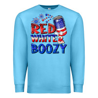 Ocean Blue red white boozy Premium Sweatshirt - NancyCooperArtShop