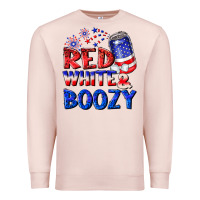 Pale Pink red white boozy Premium Sweatshirt - NancyCooperArtShop