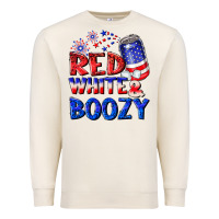 Sandshell red white boozy Premium Sweatshirt - NancyCooperArtShop
