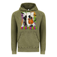 Vintage Olive Spooky Season Ghost Cat Vintage Hoodie - texasbilliewilder