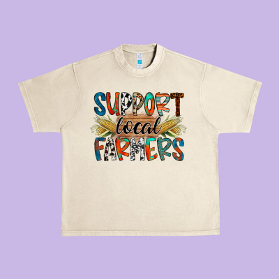 Support Local Farmers Urban Heavy Tee Designed By Racoondesign