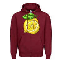 Burgundy lemon Zipper Hoodie - BarkalooDesign