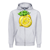 Heather Grey lemon Zipper Hoodie - BarkalooDesign