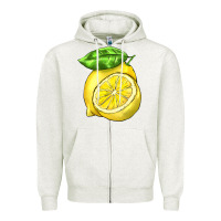 Oatmeal Heather lemon Zipper Hoodie - BarkalooDesign