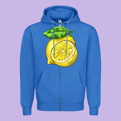 Lemon Zipper Hoodie Designed By Barkaloodesign
