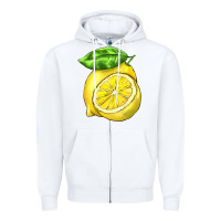 White lemon Zipper Hoodie - BarkalooDesign