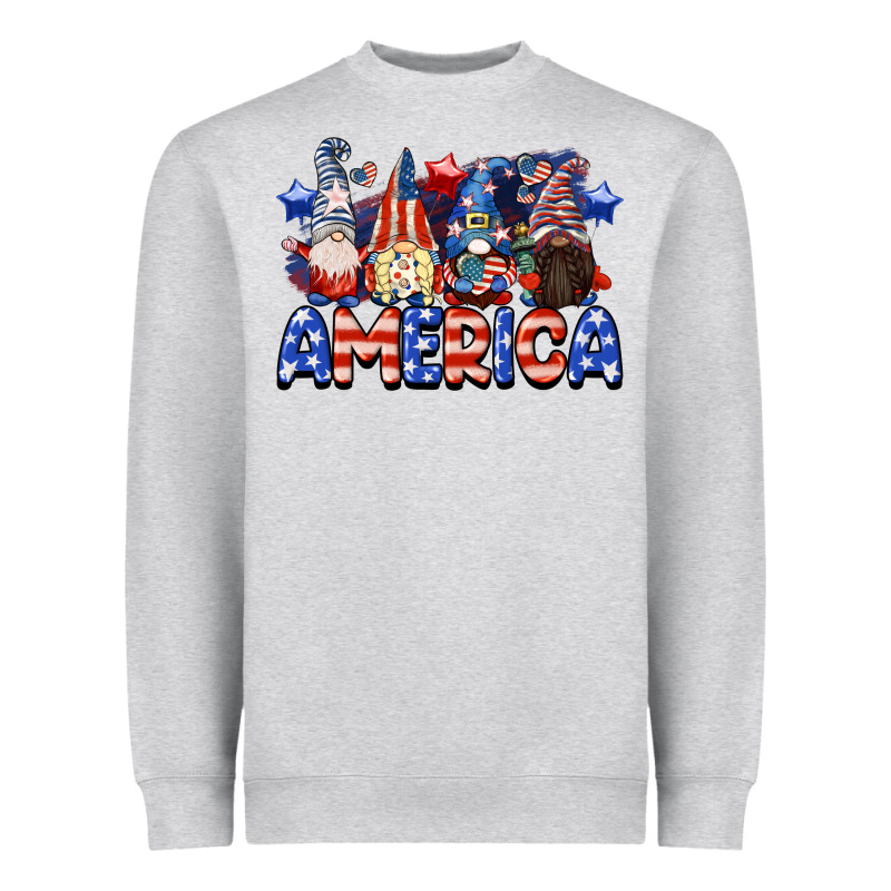 America Gnomes 4th Of July Heavyweight Sweatshirt by CowGirlArtShop | Teevron