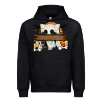 Black Personalized Halloween Ghost Cat Urban Hoodie - texasbilliewilder