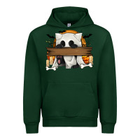 Forest Green Personalized Halloween Ghost Cat Urban Hoodie - texasbilliewilder