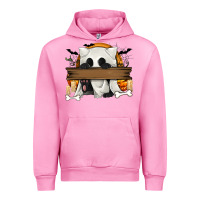 Fuchsia Pink Personalized Halloween Ghost Cat Urban Hoodie - texasbilliewilder