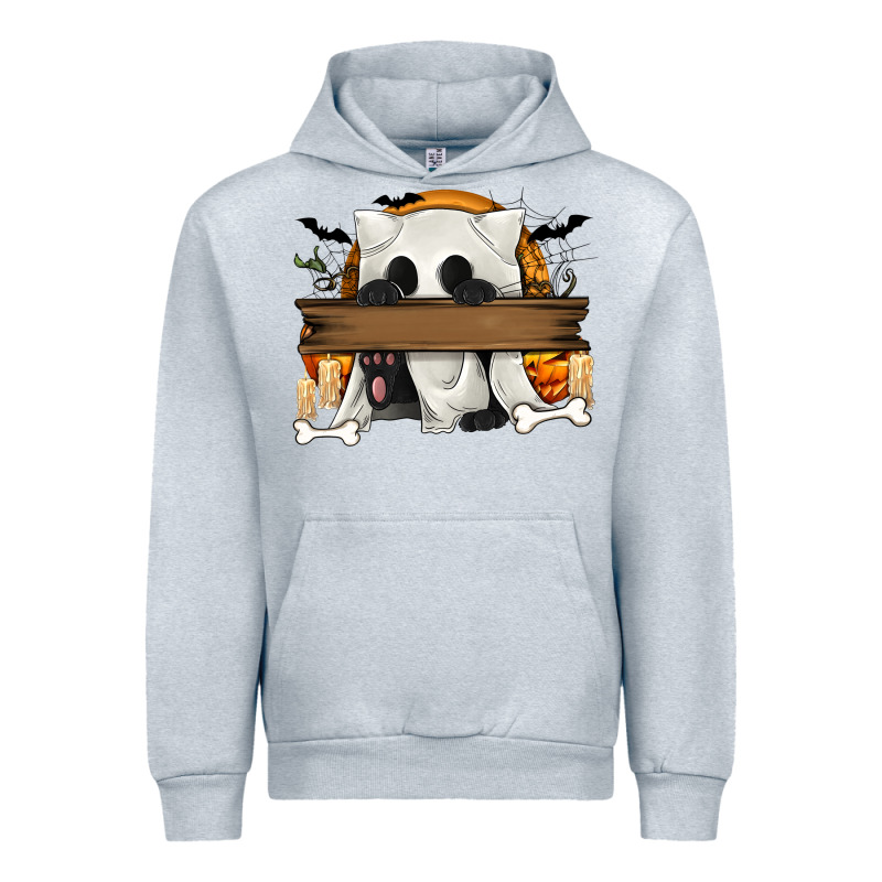 Personalized Halloween Ghost Cat Urban Hoodie by texasbilliewilder | Teevron