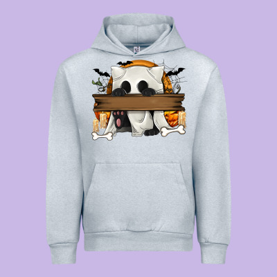 Personalized Halloween Ghost Cat Urban Hoodie Designed By Texasbilliewilder