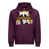 Mauve Wine Personalized Halloween Ghost Cat Urban Hoodie - texasbilliewilder