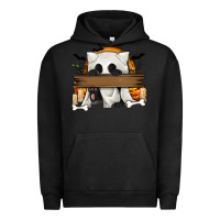 Pigment Black Personalized Halloween Ghost Cat Urban Hoodie - texasbilliewilder