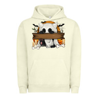 Pigment Pistachio Personalized Halloween Ghost Cat Urban Hoodie - texasbilliewilder