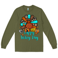 Army Green happy turkey day Long Sleeve Tee - JahusDesignShop