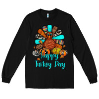 Black happy turkey day Long Sleeve Tee - JahusDesignShop