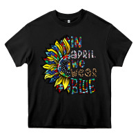 Black autism sunflower Heavy Core Tee - CowhideDigitalArt