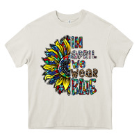 Cream autism sunflower Heavy Core Tee - CowhideDigitalArt