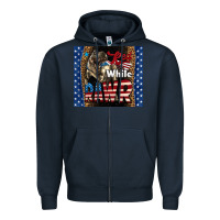 Navy Red White Rawr Dinosaur T-Rex Zipper Hoodie - LillyAllenDesigns