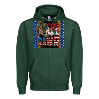 Sports Green Red White Rawr Dinosaur T-Rex Zipper Hoodie - LillyAllenDesigns