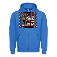 True Royal Red White Rawr Dinosaur T-Rex Zipper Hoodie - LillyAllenDesigns