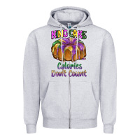 Heather Grey mardi gras king cage calories don't count Zipper Hoodie - BarkalooDesign