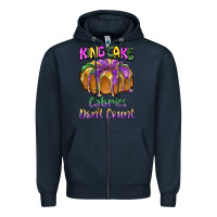 Navy mardi gras king cage calories don't count Zipper Hoodie - BarkalooDesign