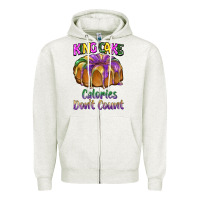 Oatmeal Heather mardi gras king cage calories don't count Zipper Hoodie - BarkalooDesign