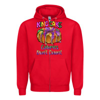 Red mardi gras king cage calories don't count Zipper Hoodie - BarkalooDesign
