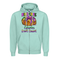 Seafoam mardi gras king cage calories don't count Zipper Hoodie - BarkalooDesign