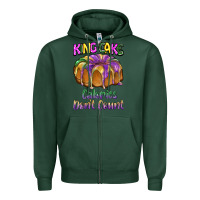 Sports Green mardi gras king cage calories don't count Zipper Hoodie - BarkalooDesign
