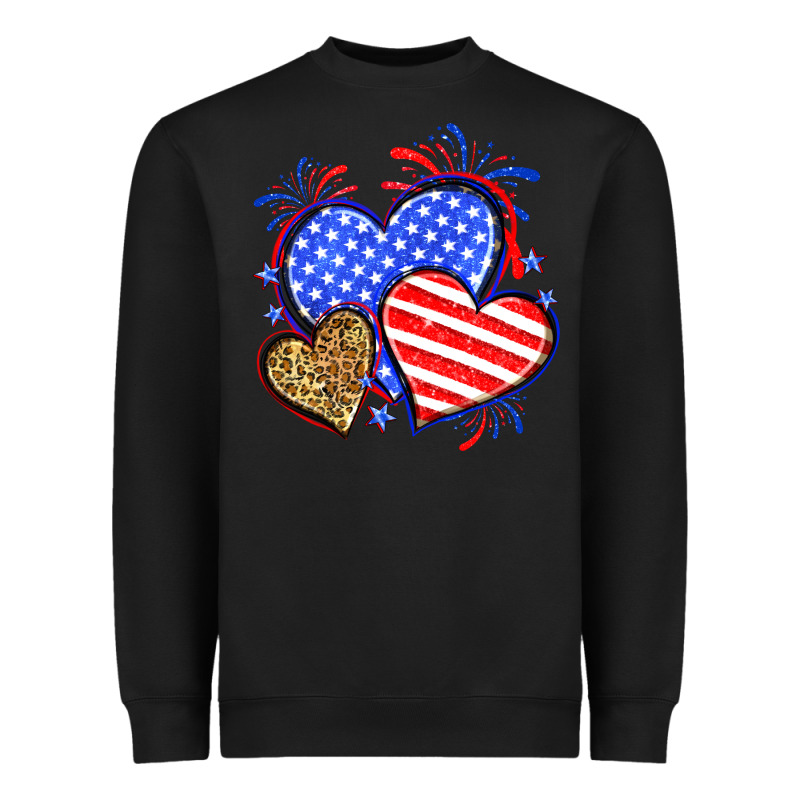 American Flag Leopard Hearts Heavyweight Sweatshirt by Neo Western | Teevron