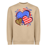 Mushroom American flag leopard hearts Heavyweight Sweatshirt - Neo Western