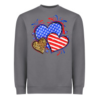 Storm American flag leopard hearts Heavyweight Sweatshirt - Neo Western