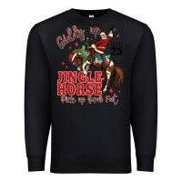 Black giddy up jingle horse pick up your feet Premium Sweatshirt - MaliasSmallBusiness