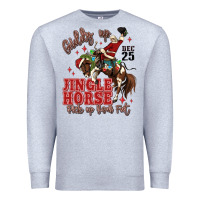 Heather Grey giddy up jingle horse pick up your feet Premium Sweatshirt - MaliasSmallBusiness