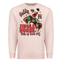 Pale Pink giddy up jingle horse pick up your feet Premium Sweatshirt - MaliasSmallBusiness