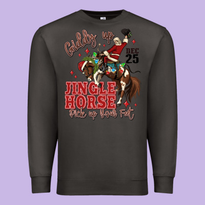Giddy Up Jingle Horse Pick Up Your Feet Premium Sweatshirt Designed By Maliassmallbusiness