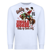 White giddy up jingle horse pick up your feet Premium Sweatshirt - MaliasSmallBusiness