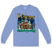 Colony Blue Christmas church and snow   ı love my church family Long Sleeve Tee - AdoDesignShop