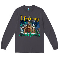 Smoke Christmas church and snow   ı love my church family Long Sleeve Tee - AdoDesignShop