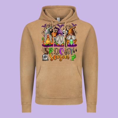 Spooky Season Gnomes Vintage Hoodie Designed By Texasbilliewilder
