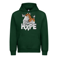 Forest Green hope white ribbon lung cancer nails Urban Hoodie - NancyCooperArtShop