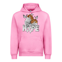 Fuchsia Pink hope white ribbon lung cancer nails Urban Hoodie - NancyCooperArtShop