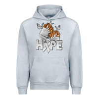 Heather Grey hope white ribbon lung cancer nails Urban Hoodie - NancyCooperArtShop